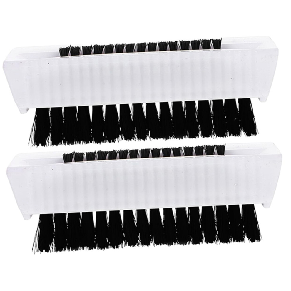 2Pcs Double Sided Nail Cleaning Brush with Soft and Stiff Bristles for Manicure Pedicure