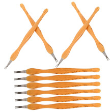 10pcs Stainless Steel Cuticle Pusher Set with VShaped Remover for Professional Manicure Nail Care