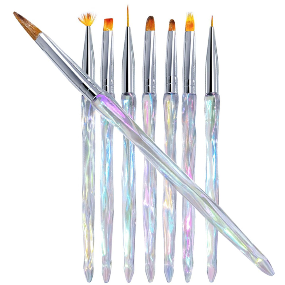 8pcs Professional Nail Art Brush Set with Dotting and Drawing Pens for Manicure and Salon Use