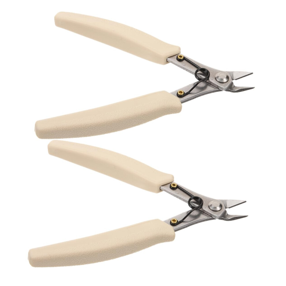 2pcs Nail Art Pliers Cuticle Remover Tool with Precision Picker for Rhinestone Decoration