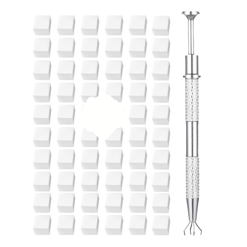 Silver Nail Art Sponges 2Cm Ombre Nail Sponge Set With Grabber Pen For Smooth Gradient Manicure 100Pcs