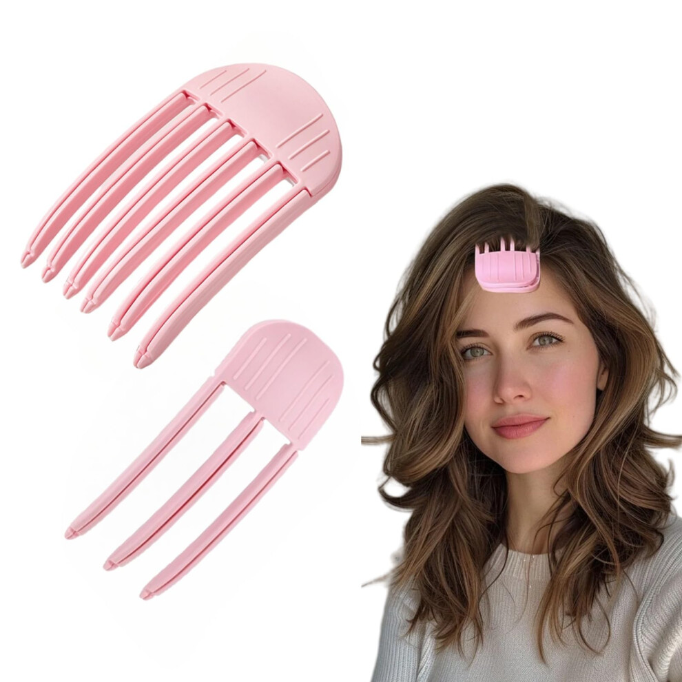 Unisex Pink 2Pcs Volumizing Hair Clips No Crease Root Lifting Comb Clips For Longlasting Hair Volume