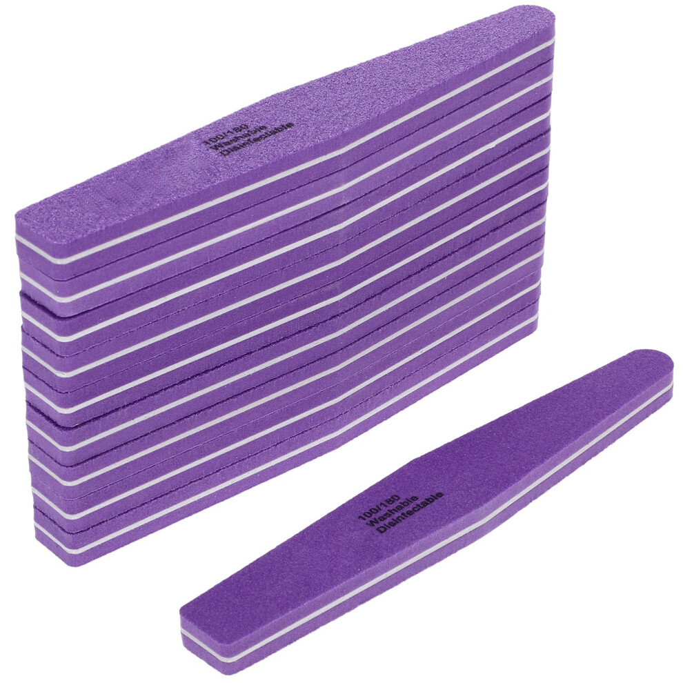 Purple 10Pcs Sponge Nail Buffer Files Doublesided Washable For Acrylic Manicure And Shaping