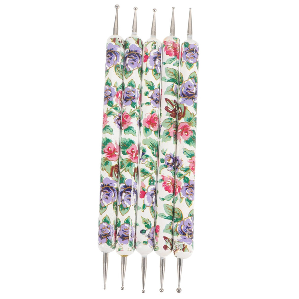 5Pcs DoubleEnded Nail Art Dotting Pens Precision Manicure Drawing Tools for Beginners and Pros
