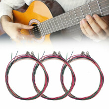 Dadatutu 1 Sets of 6Pcs Colorful Acoustic Guitar Strings 1St-6Th String Steel Strings
