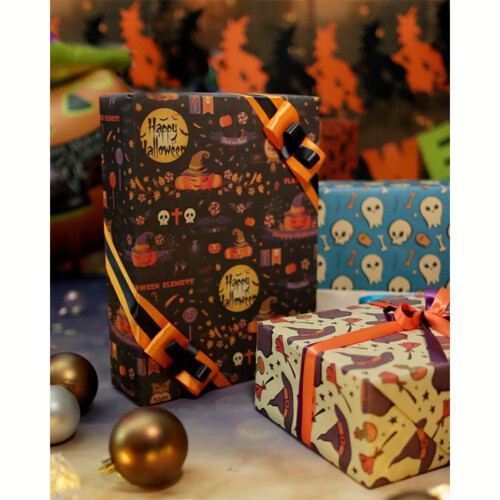 Χαρτί περιτυλίγματος για το Halloween 19,7x27,6 ίντσες - Σχεδιασμός κολοκύθας, 2