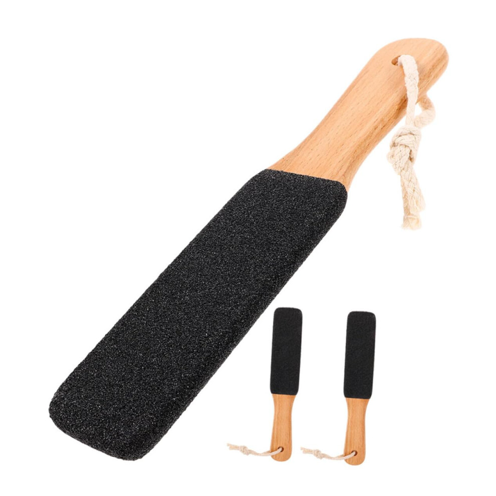 Foot File Callus Remover Set with Ergonomic Beech Handle for Dead Skin Removal and Smooth Feet
