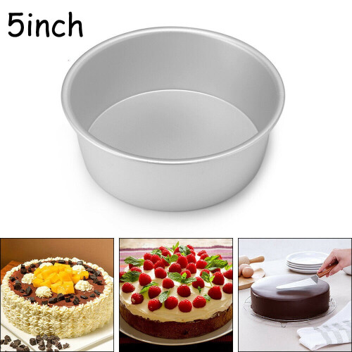 Forma redonda de alumínio para bolo e pão de 12,7 cm (5 polegadas), ideal para assar e cozinhar.