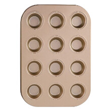 YANHAIGONG 12-kops muffinform, non-stick cupcakeform, premium bageplade til hjemmelavede muffins, stålbageform