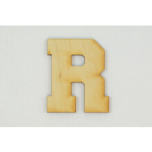 1 Stück, 15,2 cm x 0,3 cm dicke Holzbuchstaben im College-Stil, Buchstabe R. Leicht zu bemalen oder zu dekorieren. Nur für den Innenbereich.