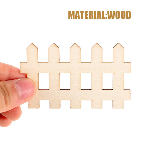 Ξύλινα κούφια τσιπς κενό ζωγραφική DIY διακόσμηση σπιτιού 100 τεμάχια μίνι φράχτες 1