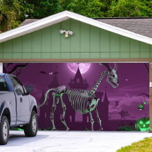 Ko Garage Baggrund Stof Ko Klassisk Belysning Feriefest Dekoration Udendørs Banner Feriedekoration