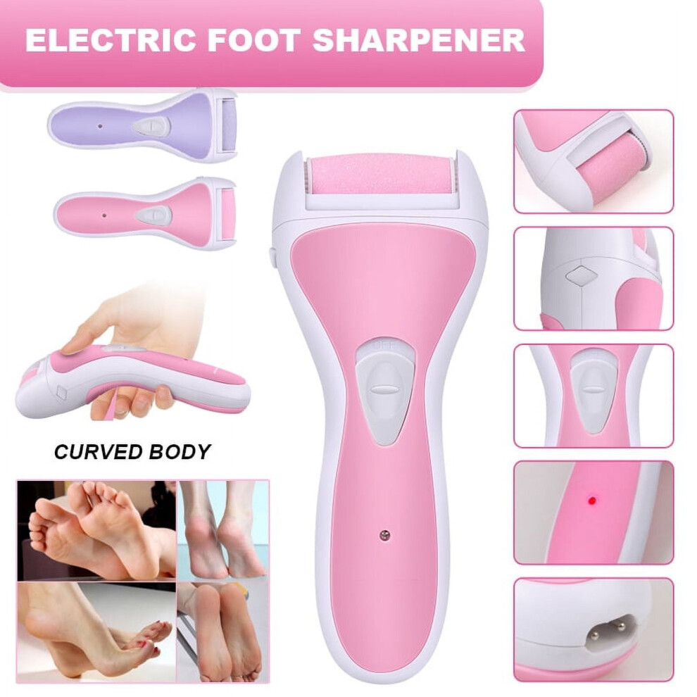 Pink Electric Callus Remover For Feet, Rechargeable Foot File & Scrubber For Dead Skin, Professional Feet Care For Cracked Heels (Pink)