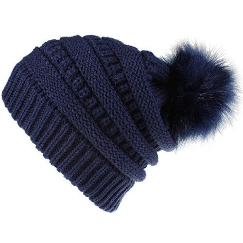 Boné macio com gorro para mulheres, azul marinho.