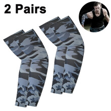 Lot de 2 paires de manchons de compression rafraîchissants pour le sport - Protection solaire UPF 50+ - Golf, football, baseball, basketball,
