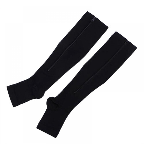 Balems New Women's Fermoar Compression Socks Zip Leg Support Genunchi Socks Open Toe Sock 2