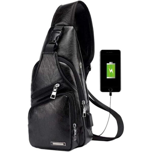Δερμάτινη τσάντα ώμου Sling Crossbody για άνδρες και γυναίκες, μικρή τσάντα ώμου στο 1