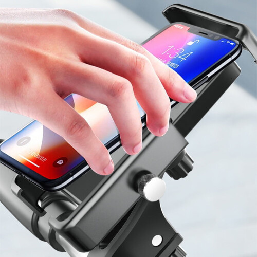 Support de téléphone rotatif pour vélo avec rangement intégré 2