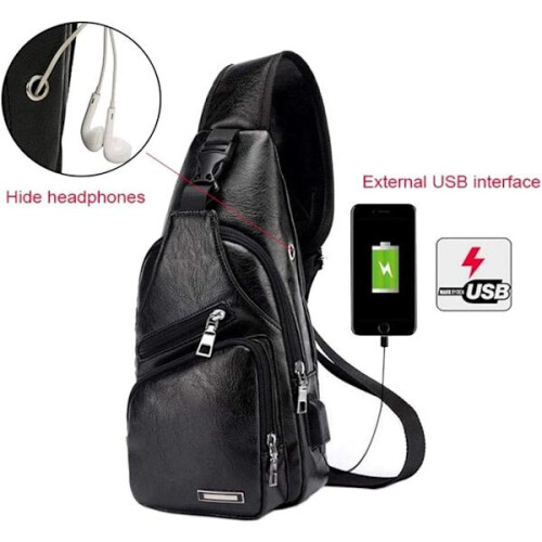 Δερμάτινη τσάντα ώμου Sling Crossbody για άνδρες και γυναίκες, μικρή τσάντα ώμου στο 2