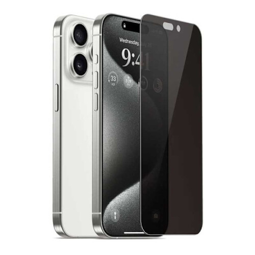 2-PACK συμβατό με iPhone15Pro Max Privacy Tempered Glass 0,26mm 2,5D 9H Διαφανές
