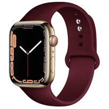 Silikoniranneke yhteensopiva Apple Watch 38/40/41/42/44/45/46/49 mm:n kanssa, Sport Loop iWatch SE Ultra 2 3, 8, 9, 10, viininpunainen ML