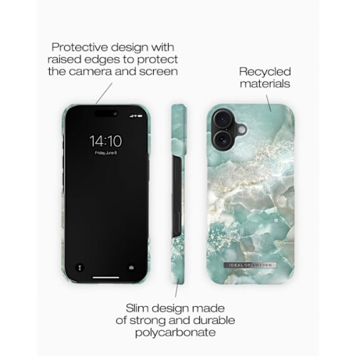 Carcasă imprimată compatibilă cu iPhone 16Azura Marble 2