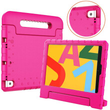 Capa infantil à prova de choque com suporte, compatível com iPad Air 3 (2019), rosa.
