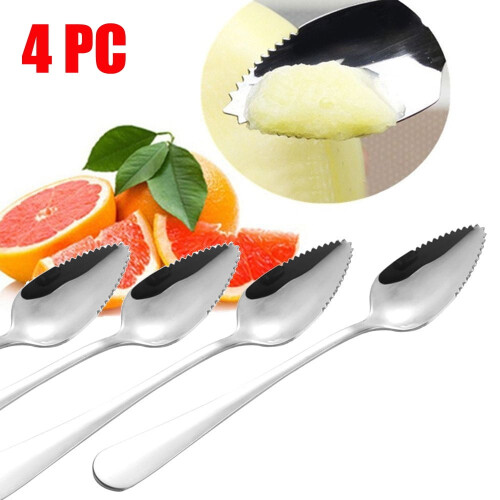 Κουτάλι επιδόρπιο από ανοξείδωτο ατσάλι 4PC με χοντρό γκρέιπφρουτ και οδοντωτή 2