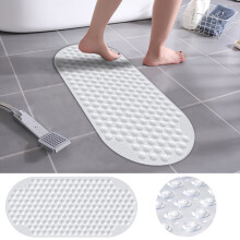2024 Nieuwe uitverkoop, antislip douchemat, antislip badmat, lange ovale PVC badmat, massagevoetmat, vloermat met zuignappen
