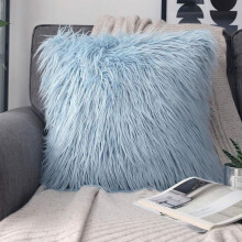 Poduszka dekoracyjna Phantoscope Merino Style Faux Fur Series, 20" x 20", jasnoniebieski, 1 szt.
