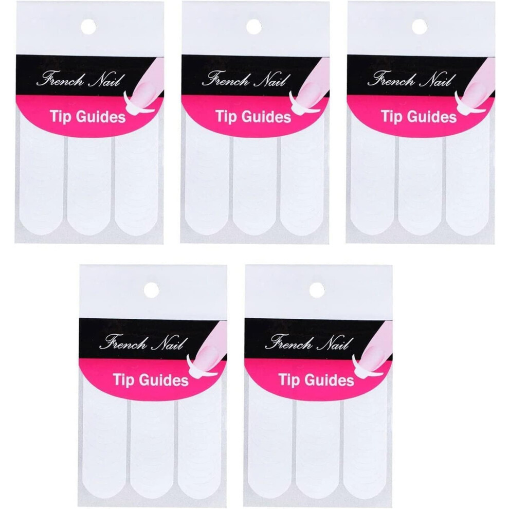 French Manicure Nail Guides SelfAdhesive Moon Shape French Tip Stickers for DIY Nail Art 5 Sheets
