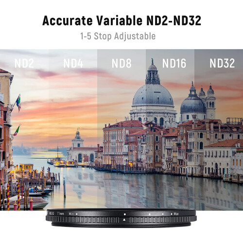 Μεταβλητό φίλτρο ND 77 mm, ND2-ND32 (1C5 στοπ) Ρυθμιζόμενο φίλτρο ουδέτερης πυκνότητας 2