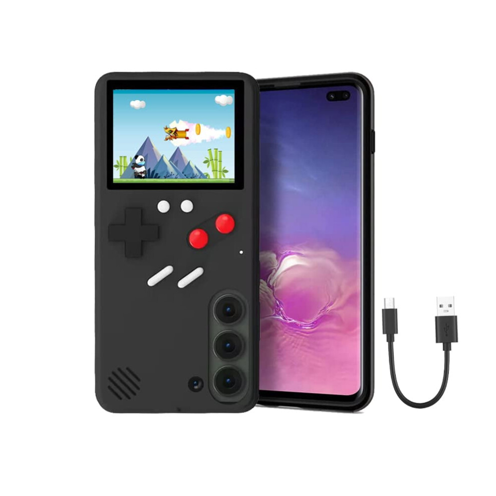 F Compatible With Samsung Galaxy S23 Gameboy Case Built-In 36 Retro Games, Protective Gaming Case With Color Screen For Galaxy S23 Black 9173940828704