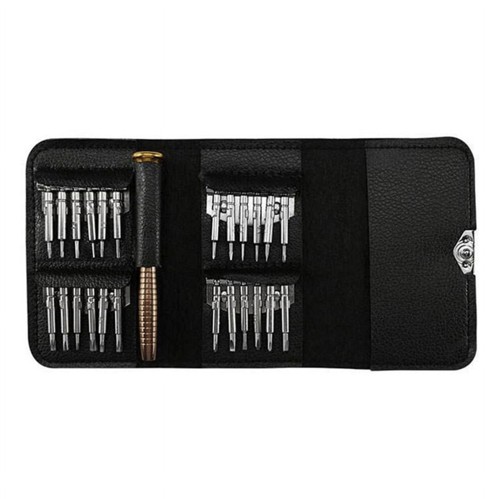25-In-1 Multifunctional Leather Case Manual Screwdriver Bit Set Mobile Phone Notebook Maintenance Tool 9173940828421