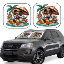 Lot de 2 pare-soleil Mickey Mouse pour pare-brise de voiture, pliables, résistants aux UV et à la chaleur, compatibles avec voitures, SUV et