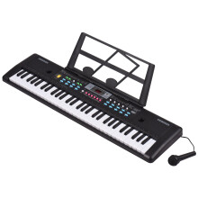 61-tangenters piano för barn med mikrofon, LED-display och notställ - kompatibel med pedagogisk musikleksak för åldrarna 3-9