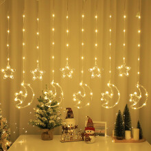 Kerstverlichting voor buiten met LED-sterren, lichtslinger, decoratie, gordijnverlichting, neonverlichting voor bruiloften