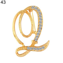 Yesbay1 stuk strass Engelse letters AZ alfabet broche speld ornament - goudkleurig