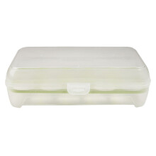 Porta-ovos com 15 compartimentos e tampa, caixa empilhável de plástico transparente para armazenar ovos, compatível com geladeira, verde -