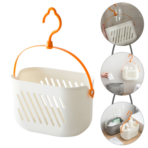 Plastic Storage Basket with Hook Hanging Shower Kitchen Hanging Organizer 2