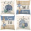 Conjunto de 4 capas de almofada de linho para exterior, 45x45cm (18x18 polegadas), estilo praia, para decoração de verão. Ideal para sofás em 1