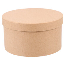 Cajas de regalo redondas marrones Zonh con tapa para regalos y fiestas - 14 cm x 14 cm x 7,5 cm