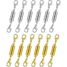 12er-Packung magnetische Karabinerverschlüsse in Gold und Silber für Schmuck. Starker Magnetverschluss für Halsketten und Armbänder. Ideal zum