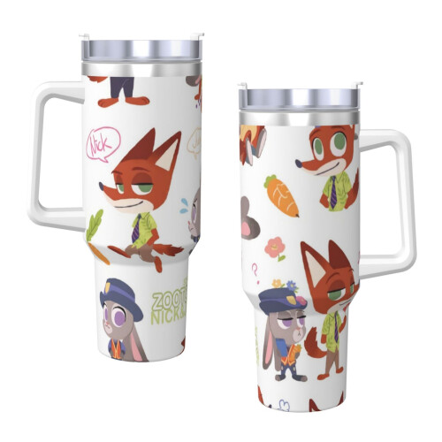 Zootopia 40oz H2.0 Ανοξείδωτο ποτήρι με μόνωση κενού αέρος με καπάκι και καλαμάκι για