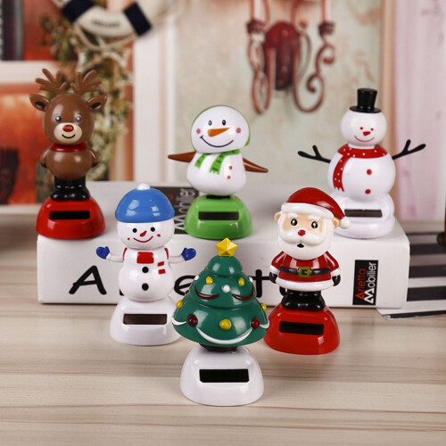Funny Christmas Solar Powered Ornaments Console Dashboard Interior Accessory 2