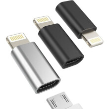 Cuibheoir Micrea USB go Lightning (pacáiste 3)