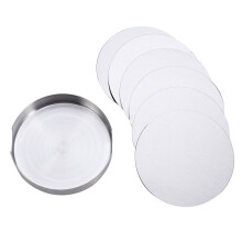 Conjunto de 6 jogos americanos redondos em aço inoxidável, porta-copos antiderrapantes para xícaras de café turco, com suporte.