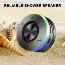 SUSUchens Wireless Bluetooth-compatible Speaker with RGB LED Lights IPX7 Waterproof Easy Connection Portable Mini Stereo Speaker Black