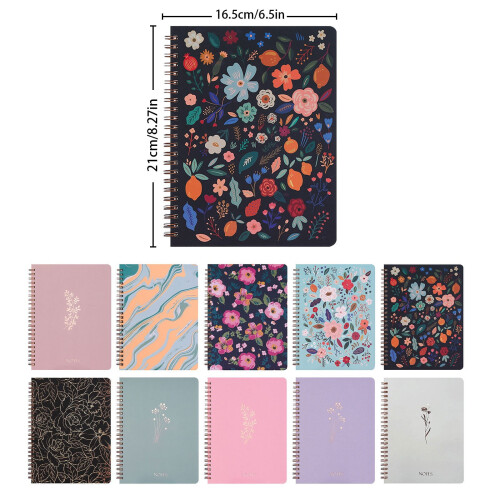 Winysin Aesthetic Notebook 8x6, Σελίδες με γραμμές και μεγάλες τσέπες για το κολέγιο, 2