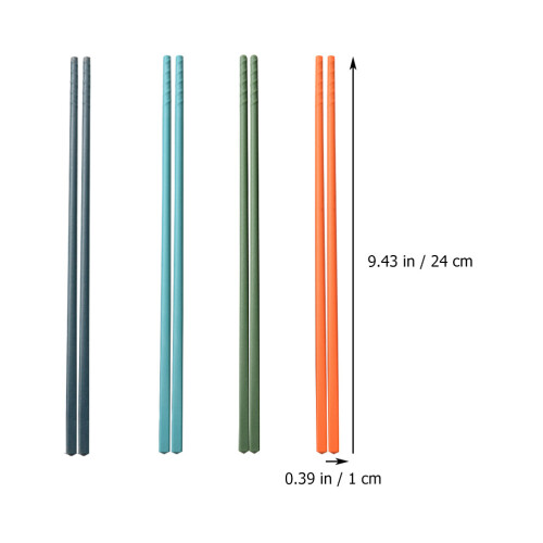 4 ζευγάρια σιλικονούχα chopsticks με ατσάλινο πυρήνα, αντικολλητικά chopsticks, οικιακά 2